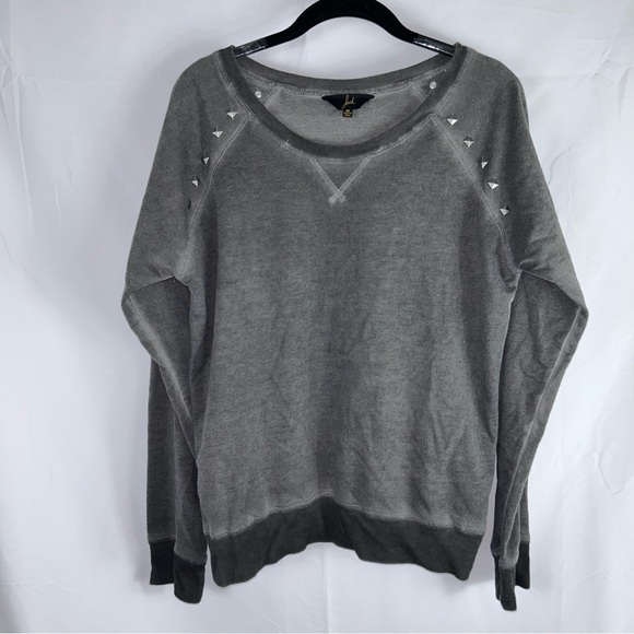 Jack Sweater Lightweight Long Sleeve Studded 80s style Pullover Crewneck Top - Picture 6 of 10